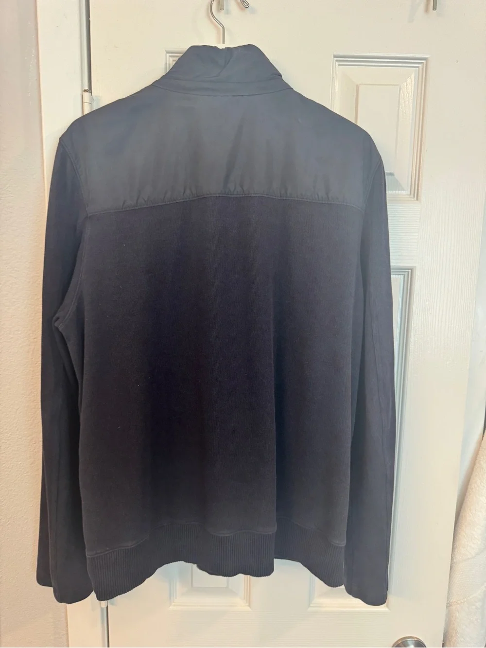 Banana Republic Mens Hybrid Full Zip Jacket Sweater Nylon Front Knit Sleeve XL